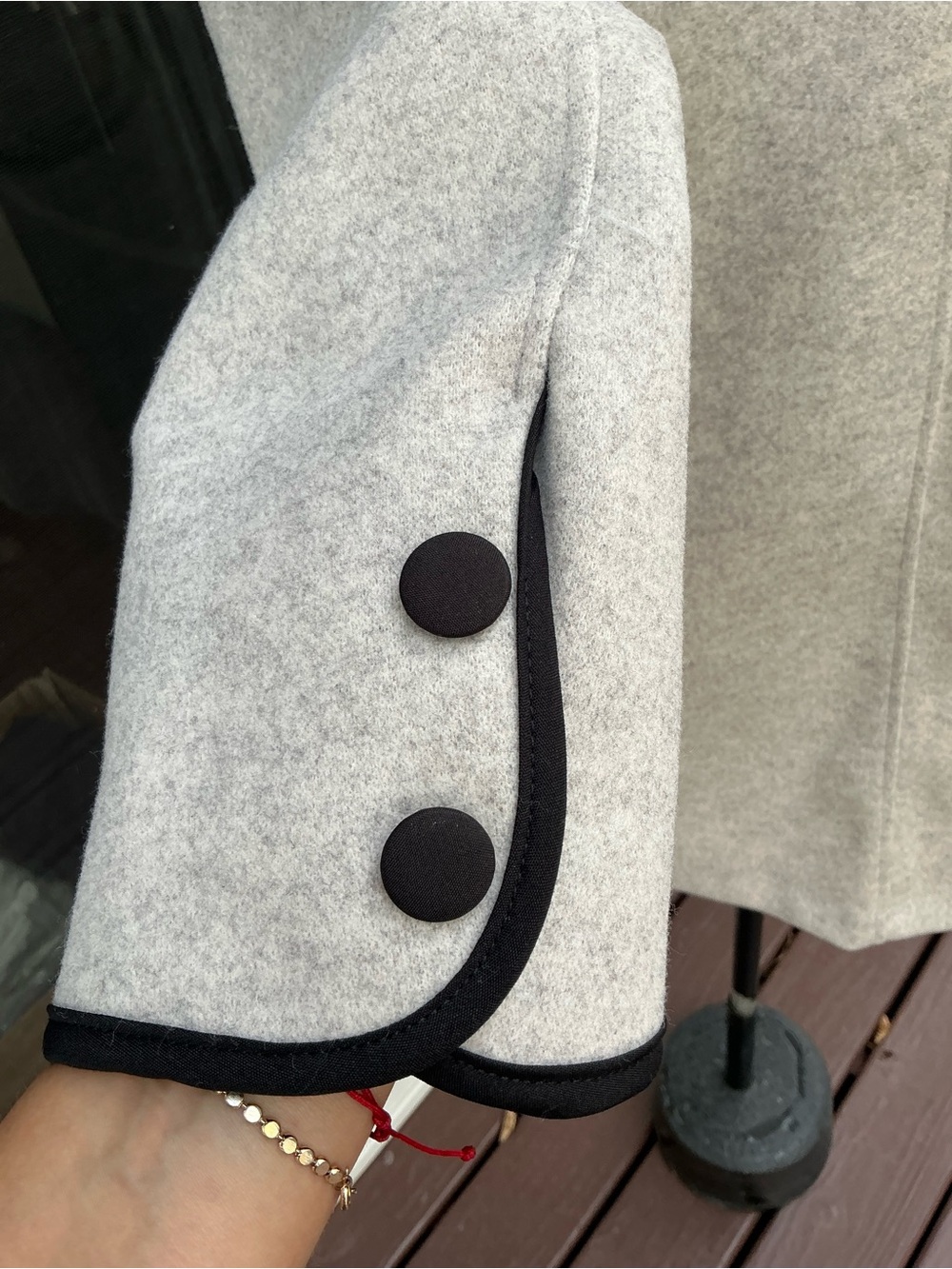 Elegant Double-Breasted Coat with Contrast Trim🥀 - Picture 4 of 8